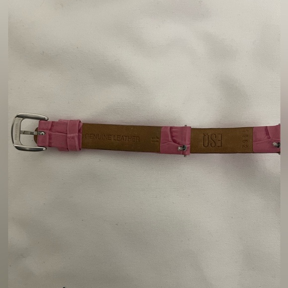 ESQ Esquire Pink Croc Embossed Leather Replacement Watch Strap - Picture 4 of 4